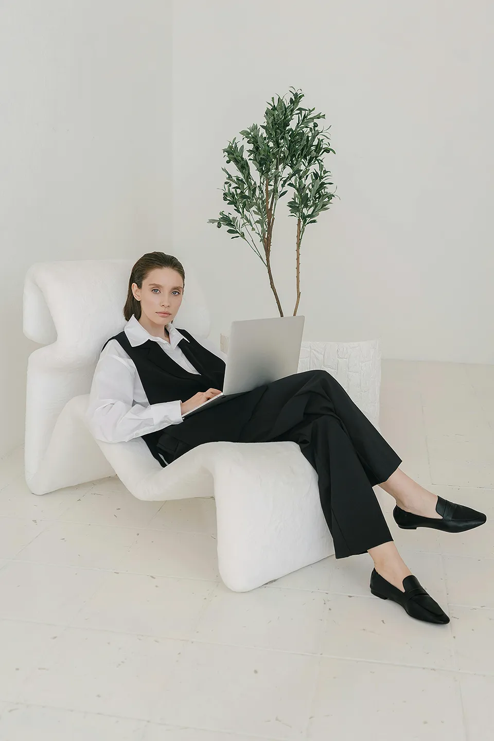 woman sitting on a chair